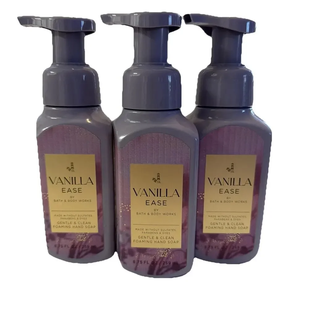 6 X Bath & Body Works VANILLA EASE Gentle Foaming Hand Soap 8.75 fl oz